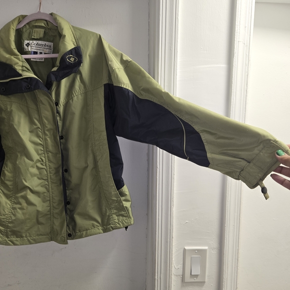 Columbia Calais Peak Women's Jacket Green & Navy High Collar. - Picture 3 of 12